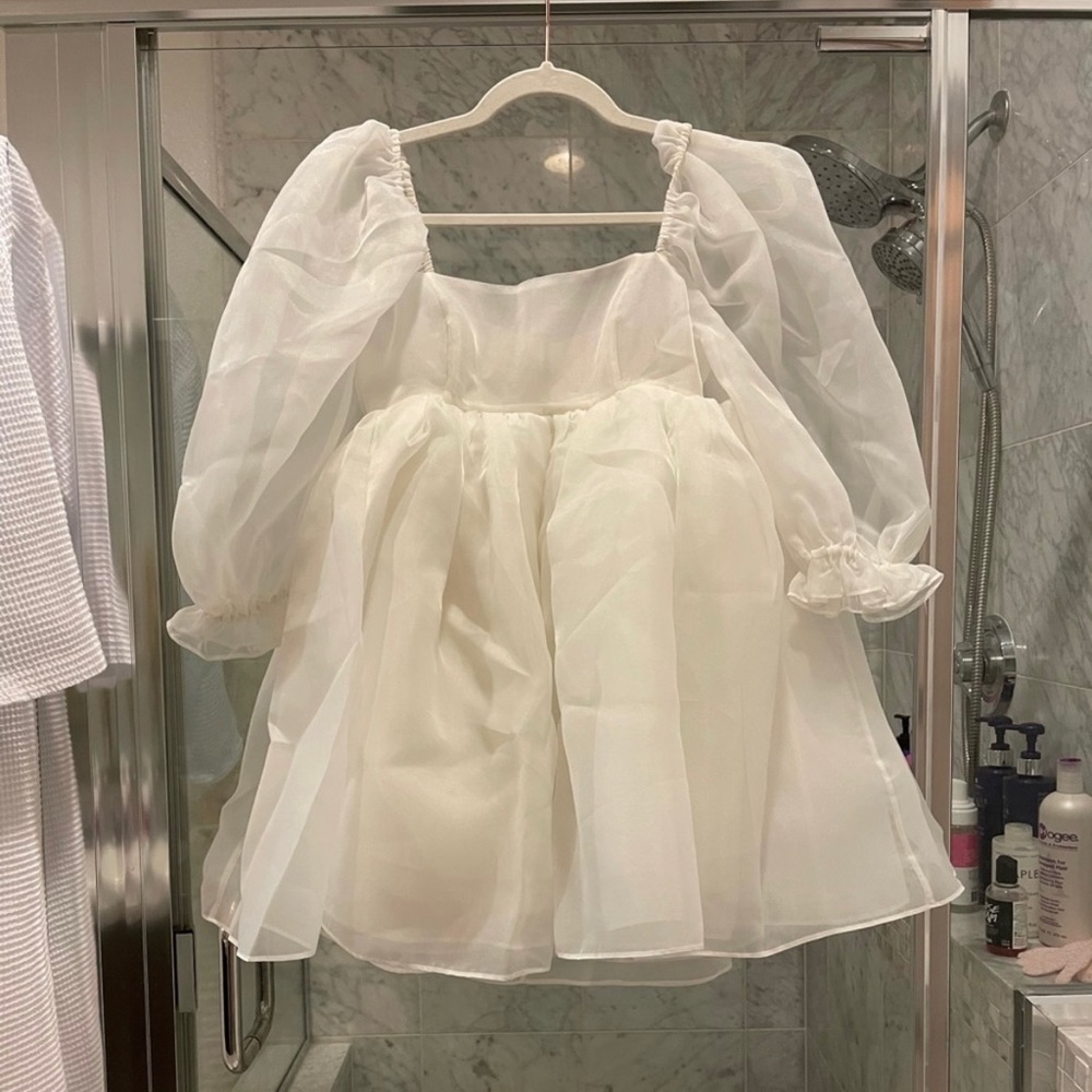 Selkie Puff Dress White XS NWT